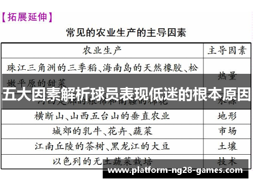 五大因素解析球员表现低迷的根本原因