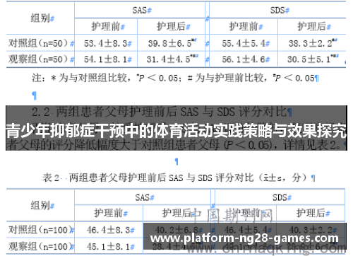 青少年抑郁症干预中的体育活动实践策略与效果探究